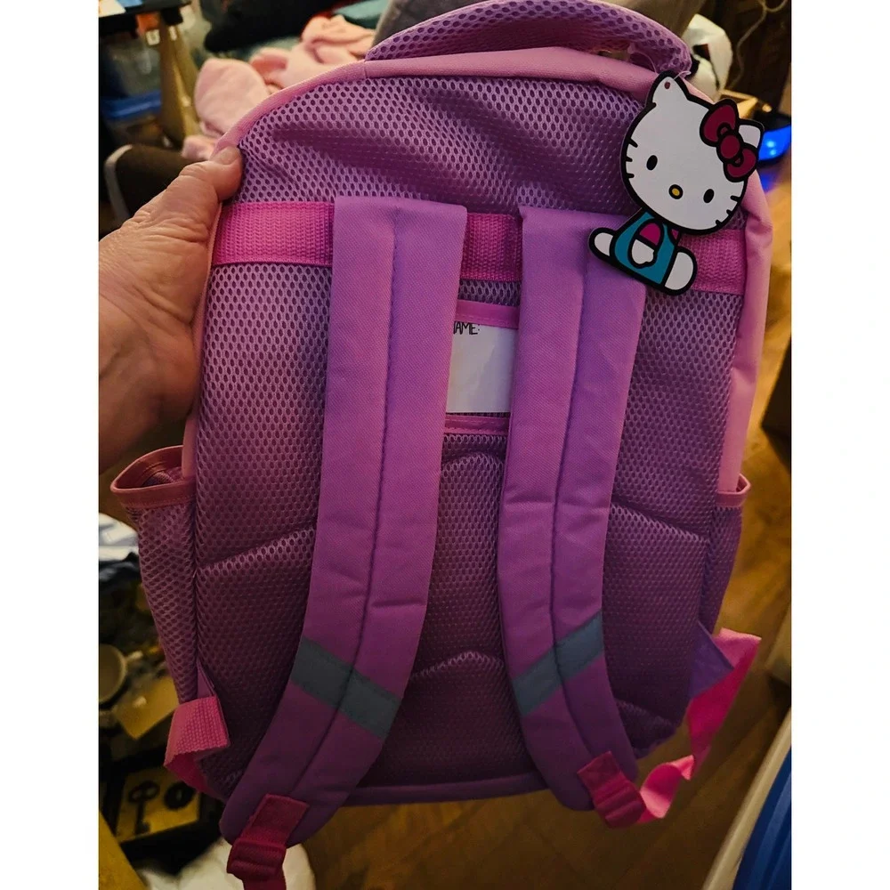 Hello Kitty Backpack Sequin Bow Rainbows Clouds‎ School Bag NWT